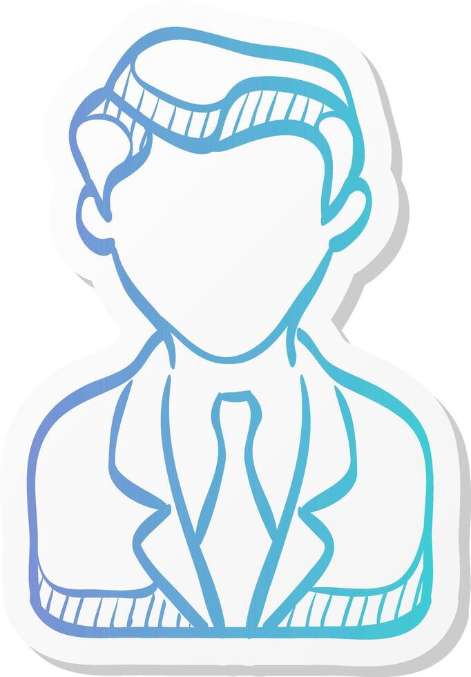 businessman icon in sticker color style business office vector