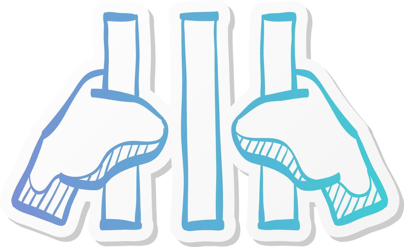 jail icon in sticker color style law guilty criminal behind bars vector