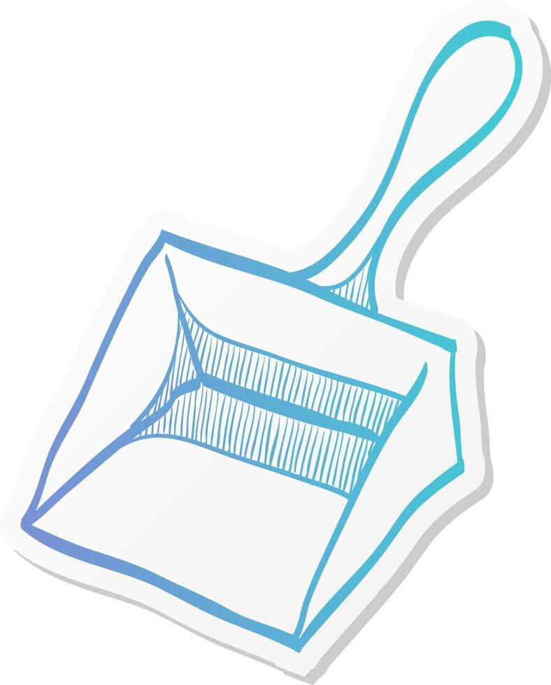dustpan icon in sticker color style cleaning tool household domestic work vector