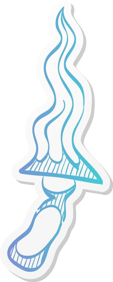 keris knife icon in sticker color style vector