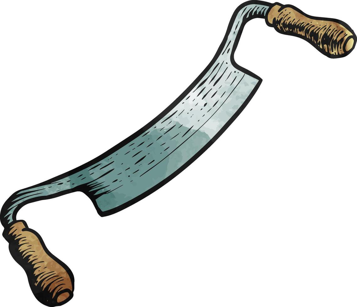 Draw knife icon watercolor illustration vector
