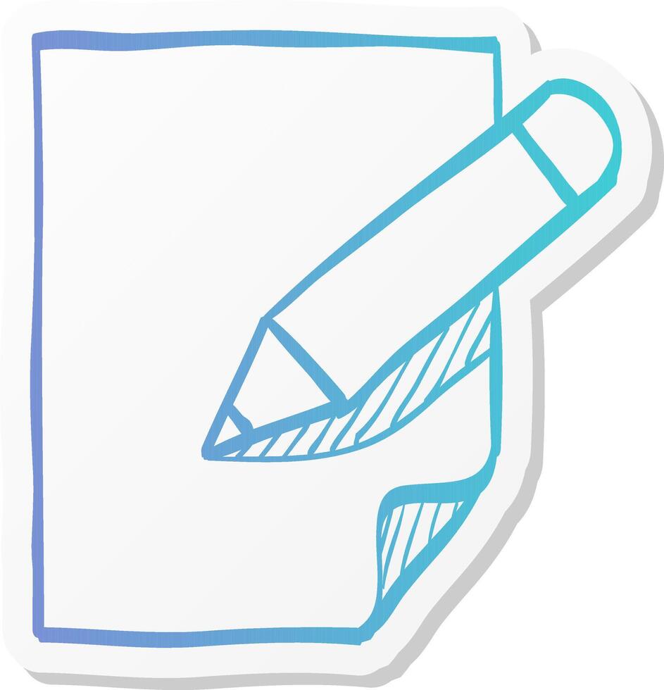 document edit icon in sticker color style office business internet forum blog post change vector