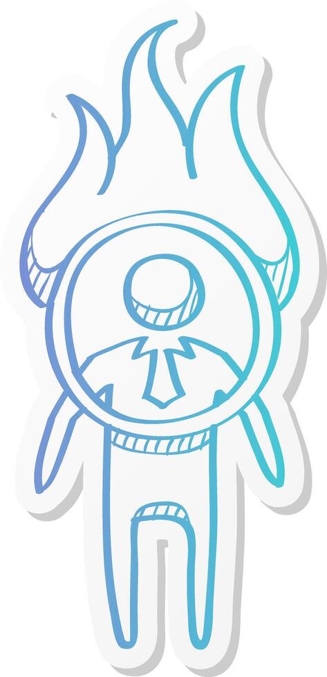 businessman challenge icon in sticker color style vector