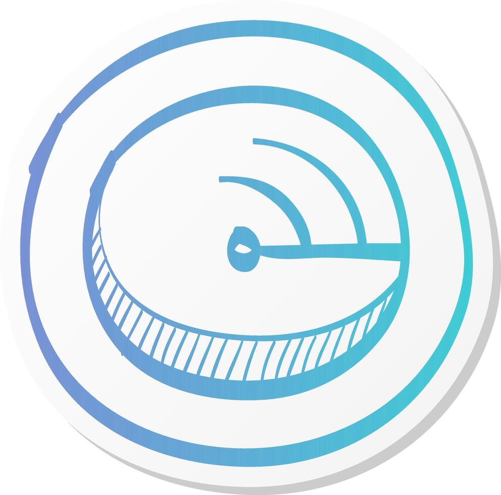 radar icon in sticker color style instrument detector military enemy threat distance calculation vector