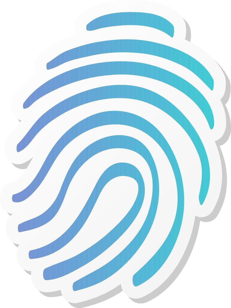 fingerprint icon in sticker color style science security crime anatomy identity vector