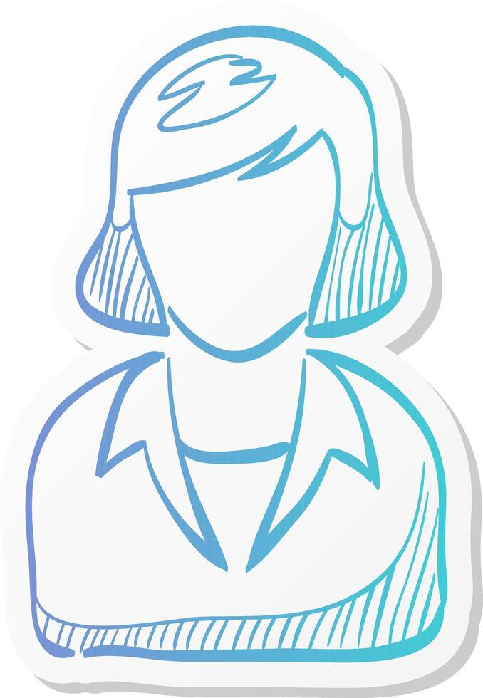 female receptionist icon in sticker color style call center, help desk vector