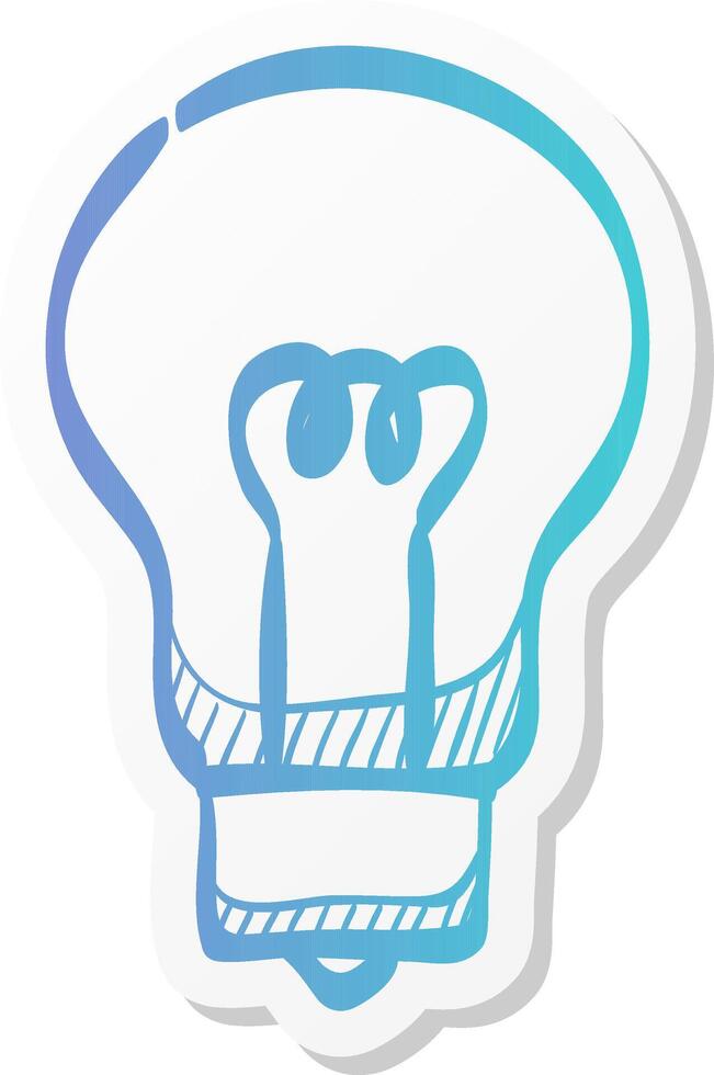 light bulb icon in sticker color style idea electricity light vector