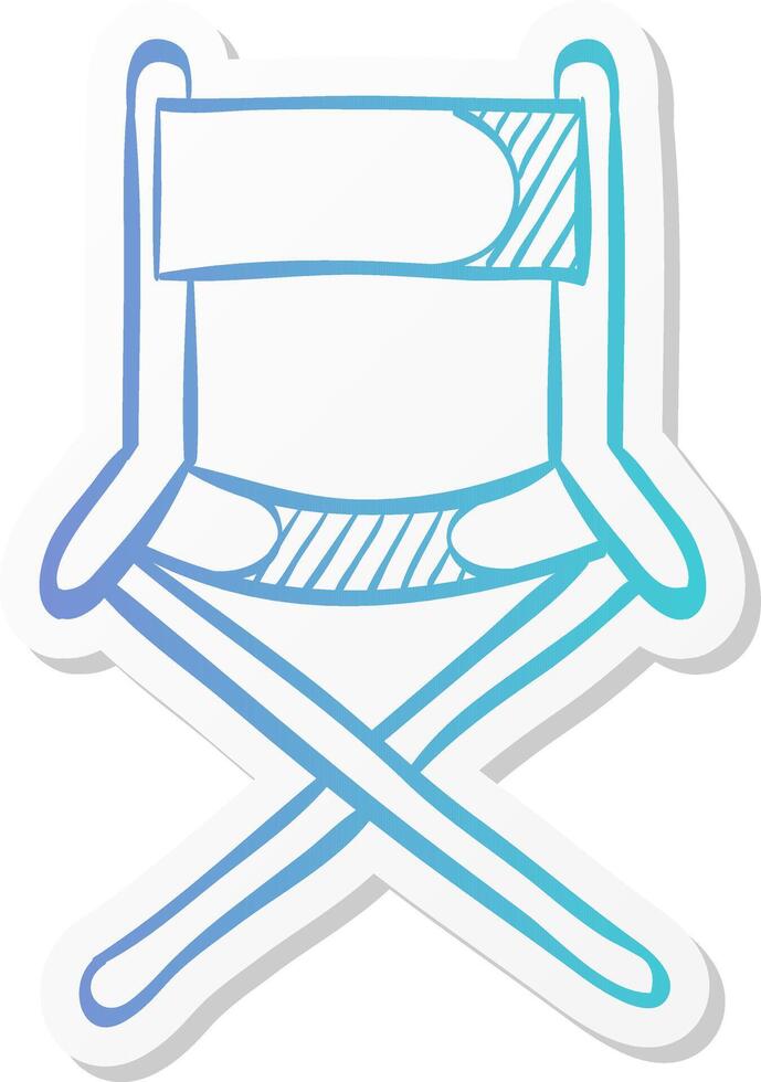 movie director chair icon in sticker color style industry entertainment hollywood cinema vector