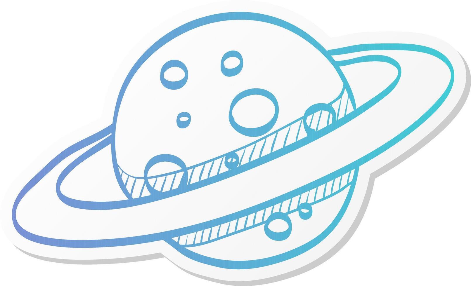 planet saturn icon in sticker color style plasma, belt, satellite vector