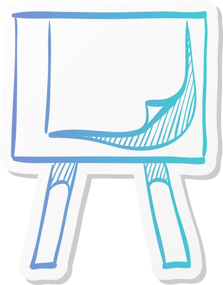 painting stand icon in sticker color style drawing pad canvas vector