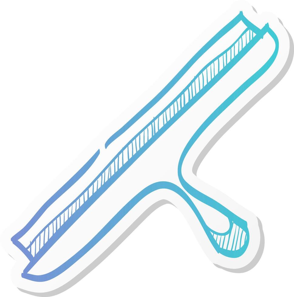 glass scraper icon in sticker color style household industrial cleaner office vector