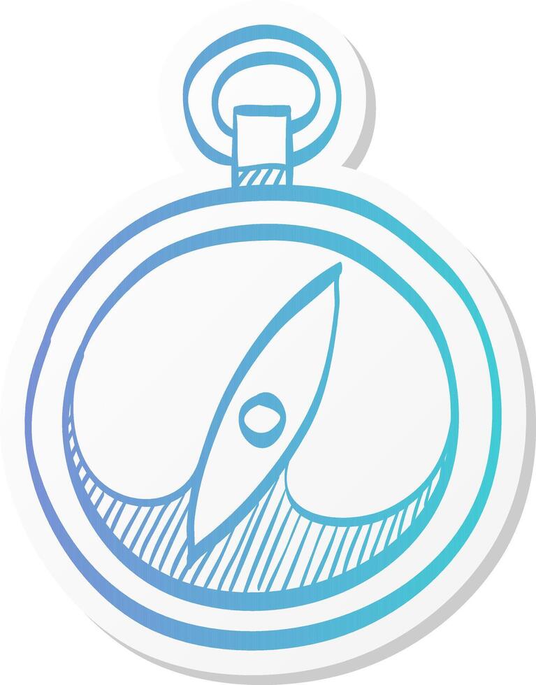 compass icon in sticker color style direction north south lost locate vector