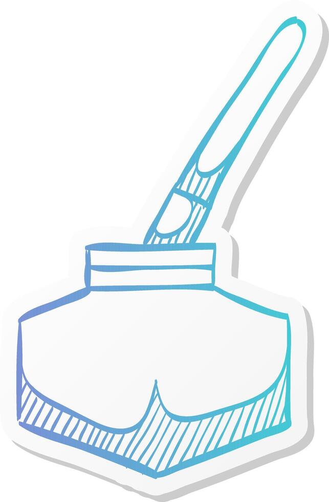ink pot icon with brush in sticker color style. vector
