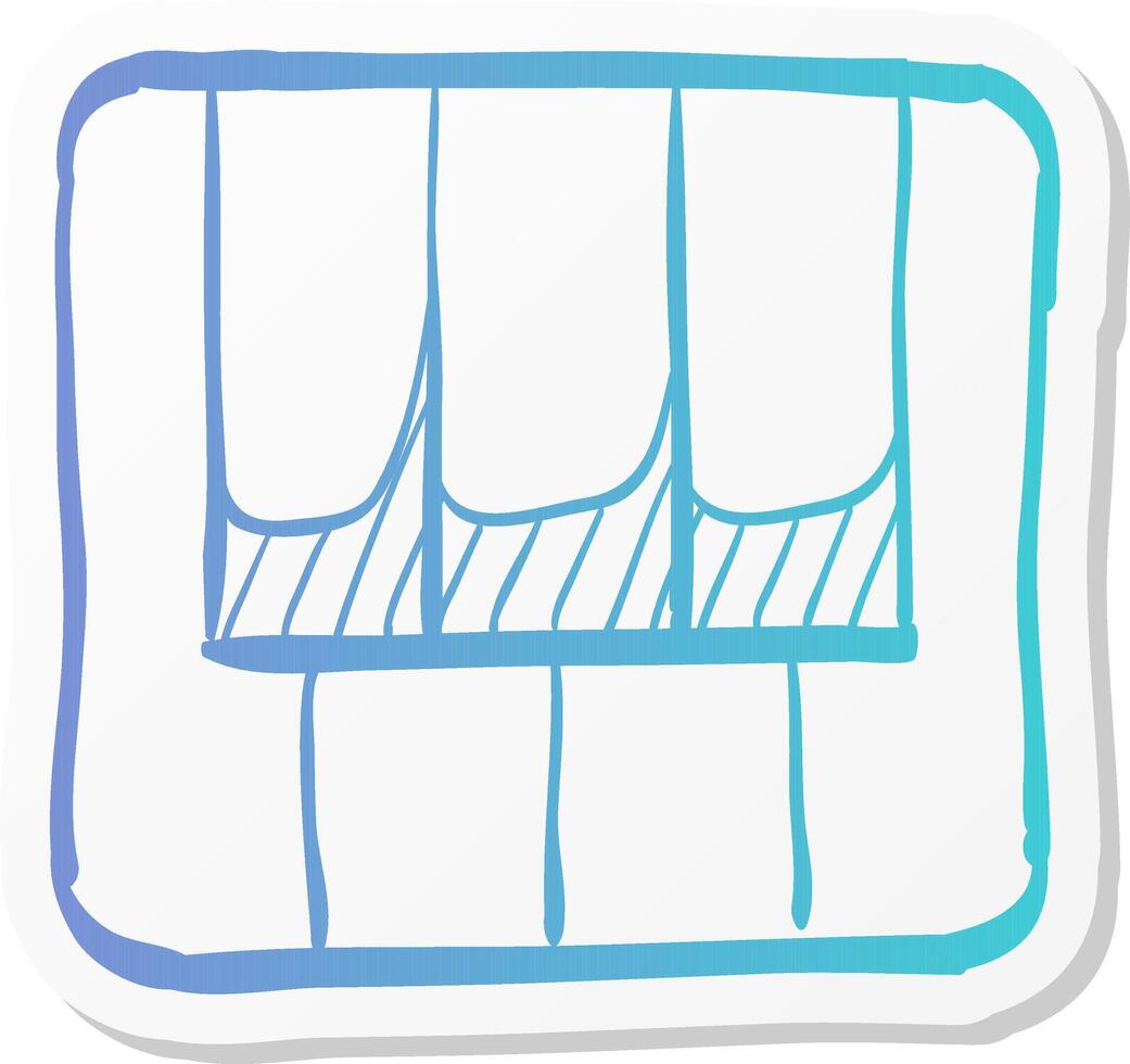 piano keys icon in sticker color style music instrument audio art synthesizer vector