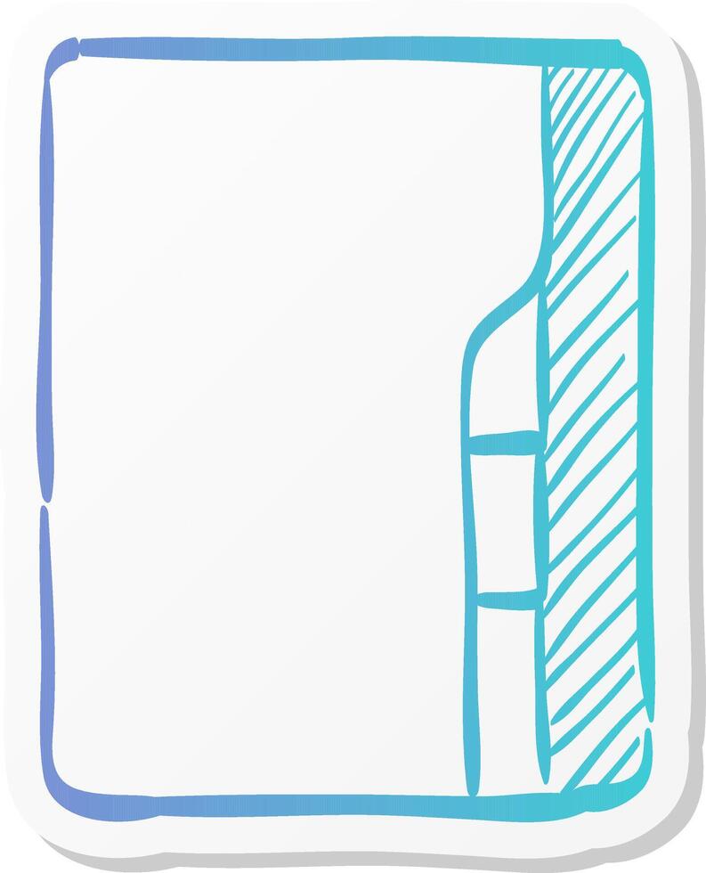 folder icon in sticker color style computer office files binder add vector