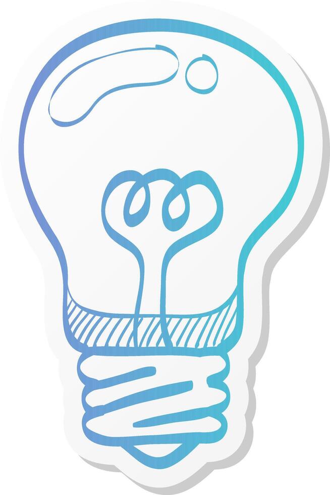light bulb icon in sticker color style idea inspiration vector