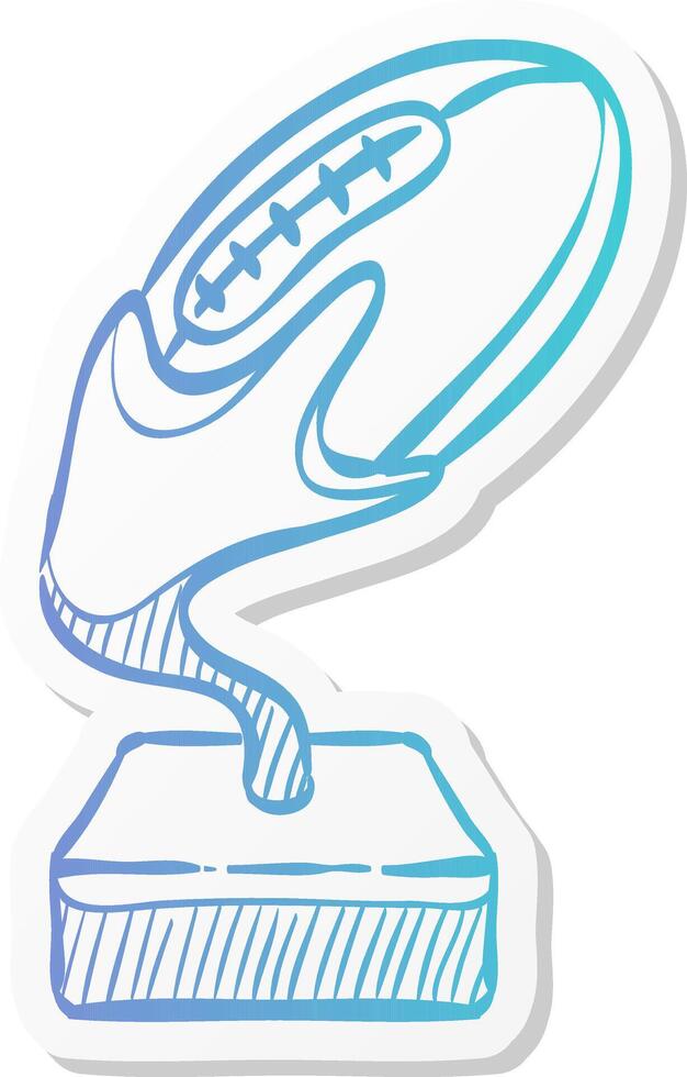 american football trophy icon in sticker color style winner, champion vector