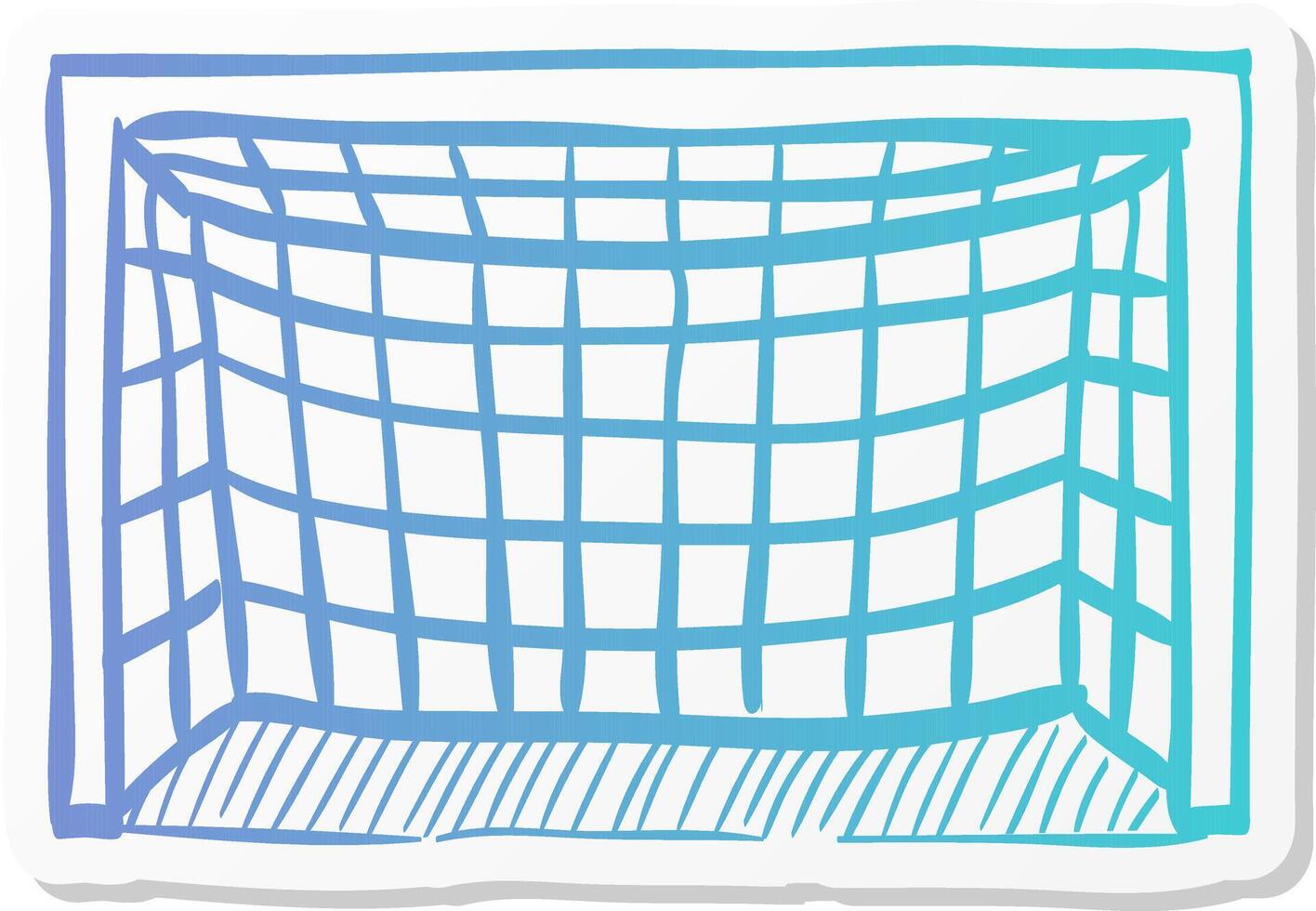 football goal post icon in sticker color style sport ball soccer vector