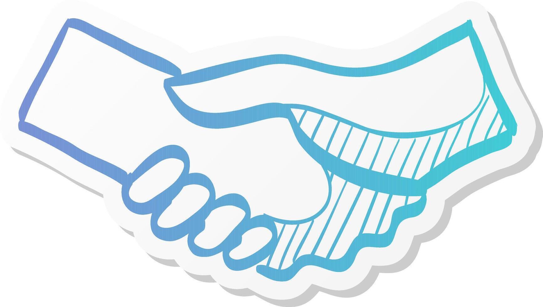 handshake icon in sticker color style business agreement vector