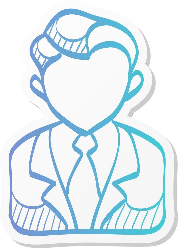 auctioneer icon in sticker color style business concept auction vector