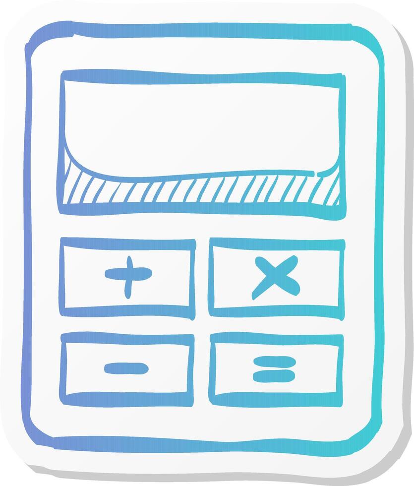 calculator icon in sticker color style calculate electronic finance money vector