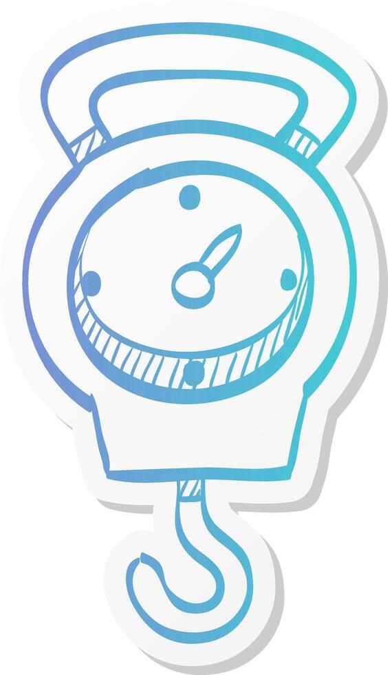 fishing scale icon in sticker color style water sport activity fish weight vector