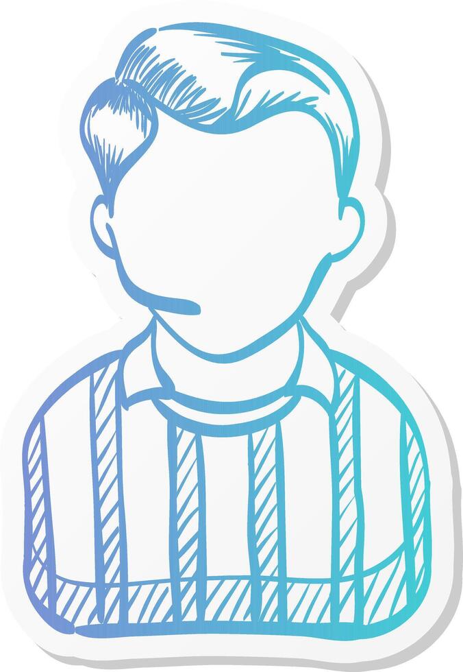referee avatar icon in sticker color style sport football soccer competition game match judge vector