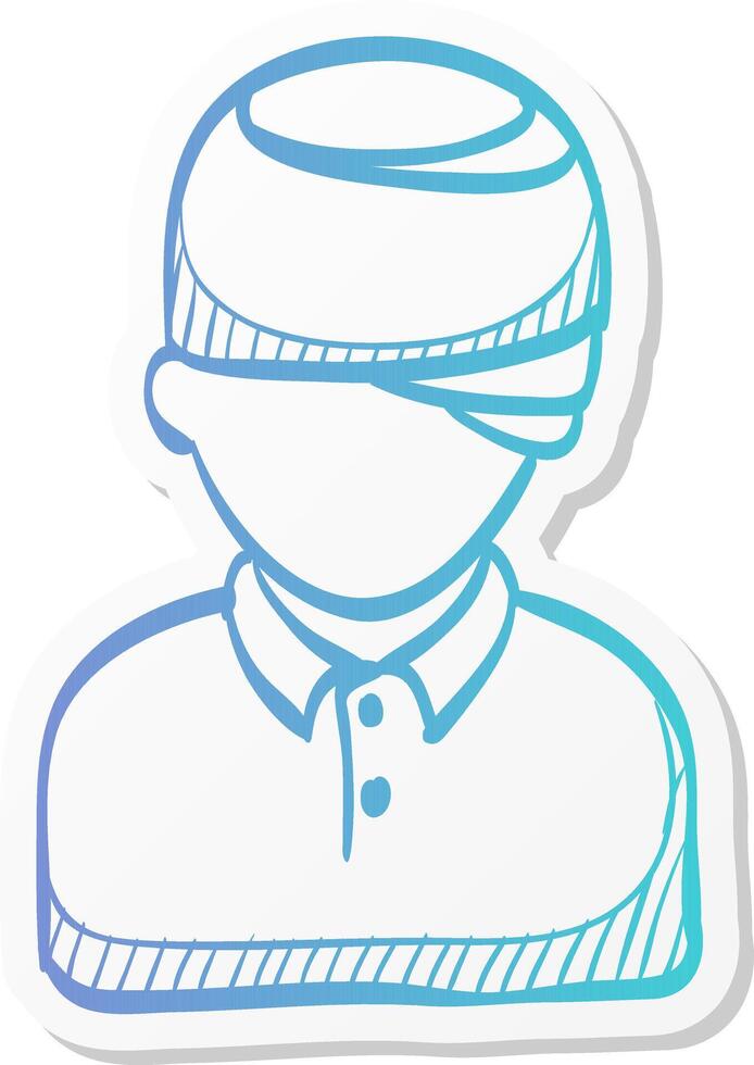 injured head icon in sticker color style health medical man healing insurance vector