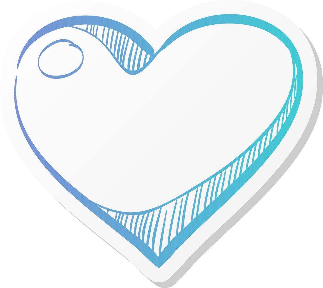 heart shape icon in doodle sketch. vector
