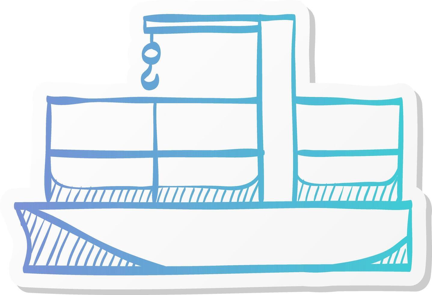 container shipping icon in sticker color style industrial business heavy industry distribution import export vector