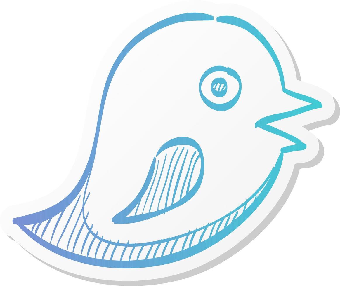 bird icon in sticker color style tweet social media networking promotion chirps vector