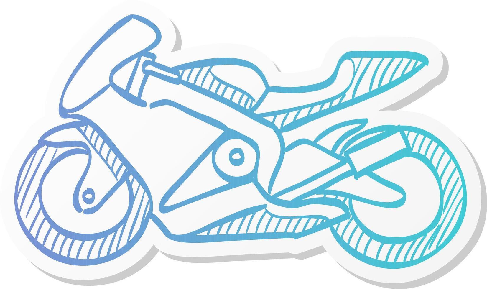 motorcycle icon in sticker color style sport, speed, race vector