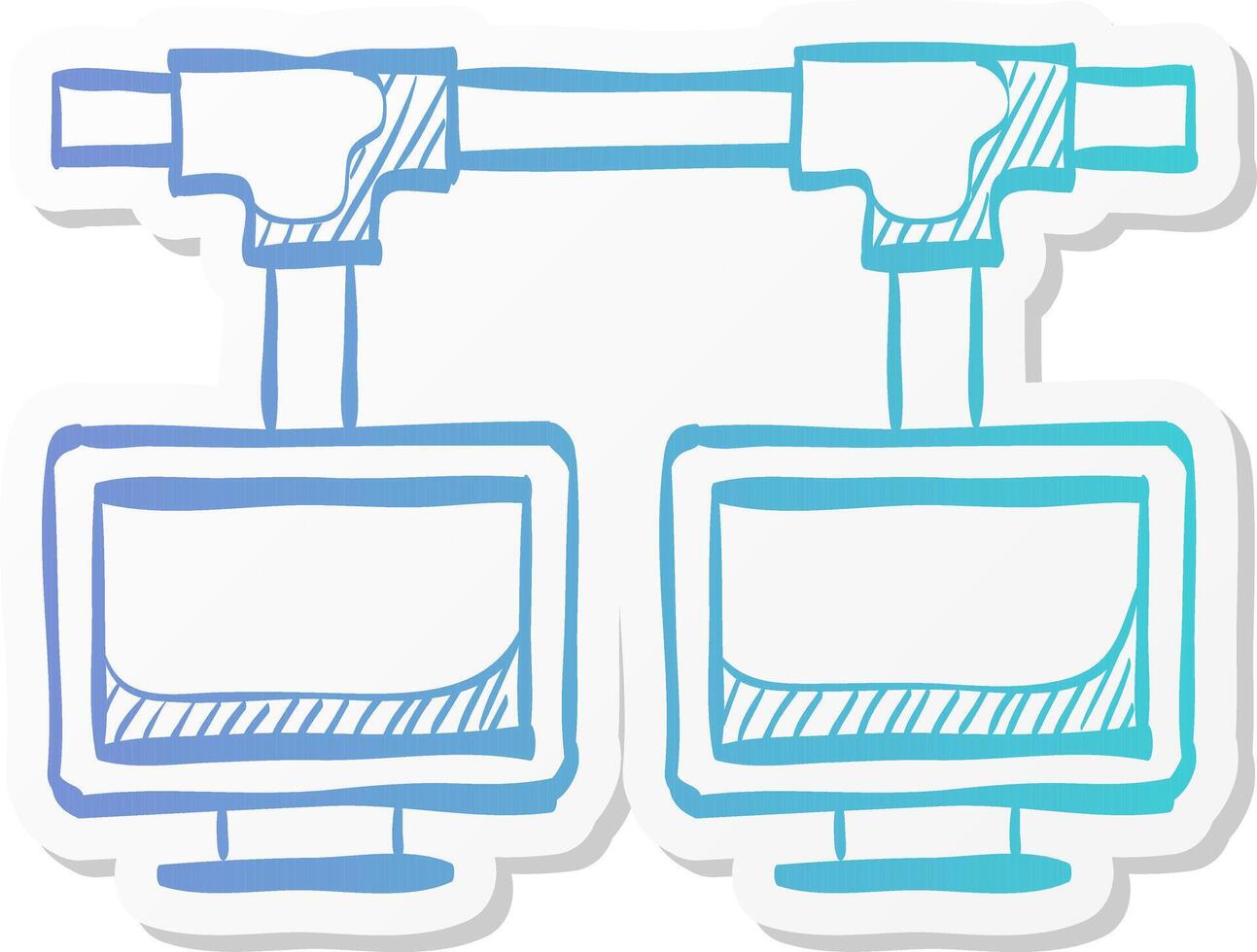 local area network icon in sticker color style computer connection internet networking vector