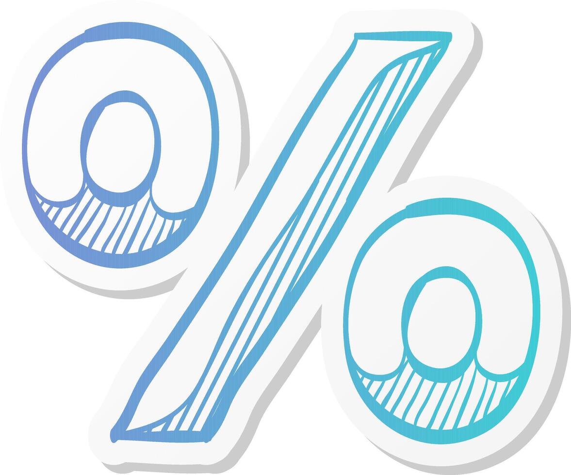 percent symbol icon in sticker color style math mathematics number student money vector