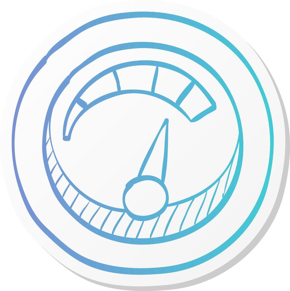 dashboard icon in sticker color style control panel, speedometer vector