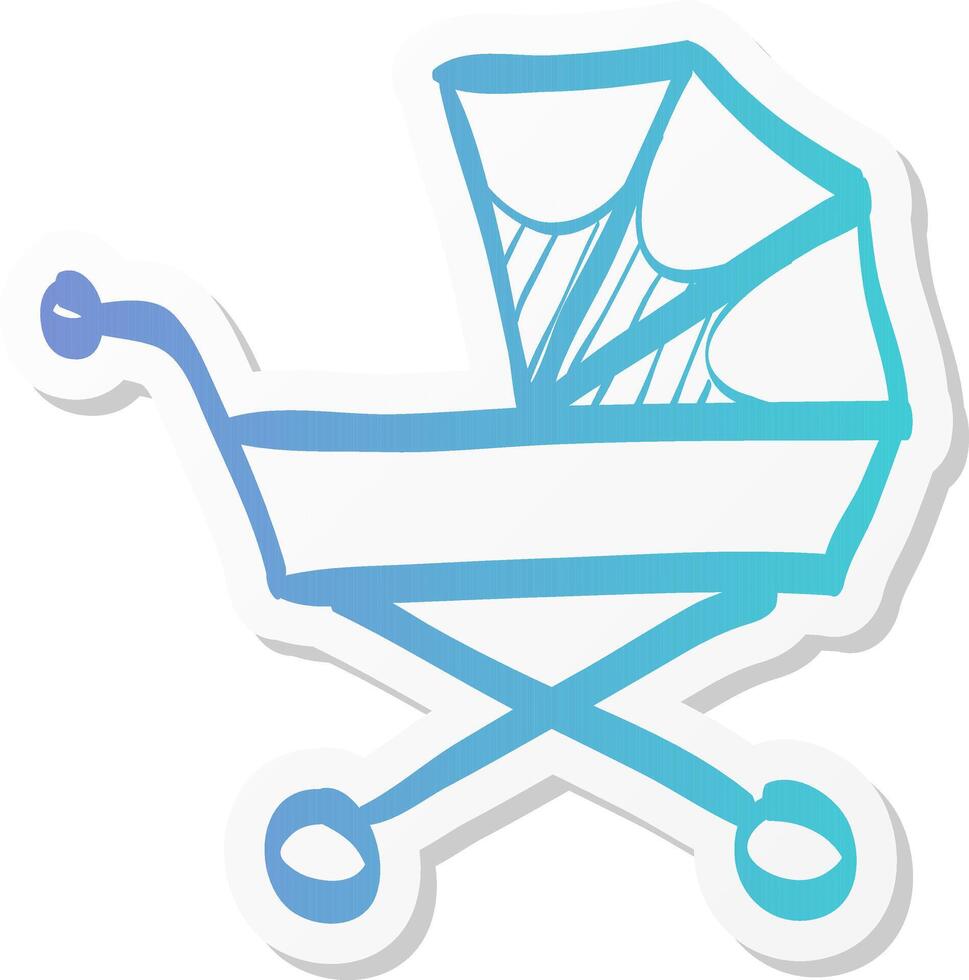 shopping cart icon in sticker color style buying, ecommerce vector
