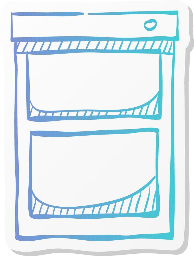 office cabinet icon in sticker color style files document information vector