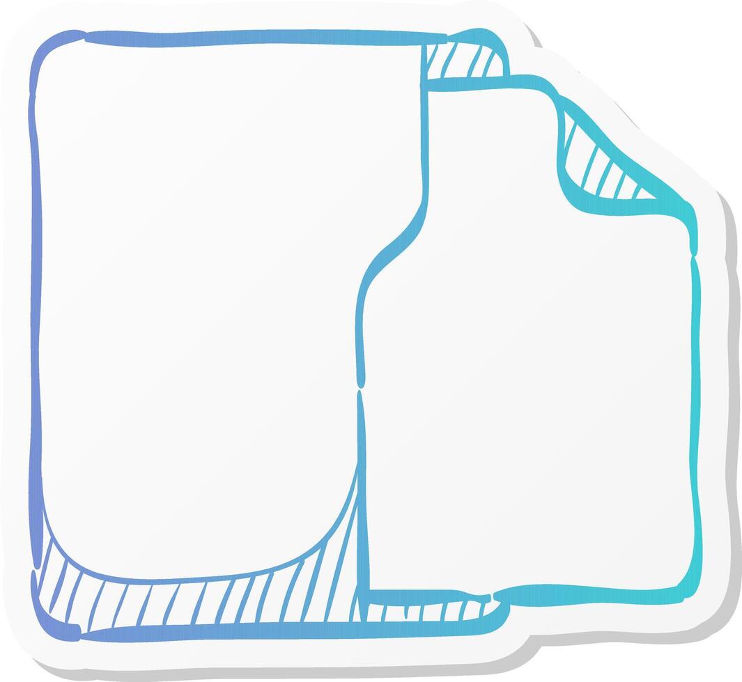 office folder icon in sticker color style file document arrange rack stacked vector