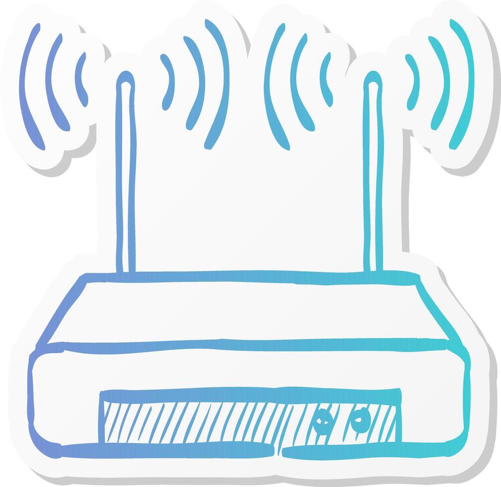 router icon in sticker color style internet connection, wifi vector