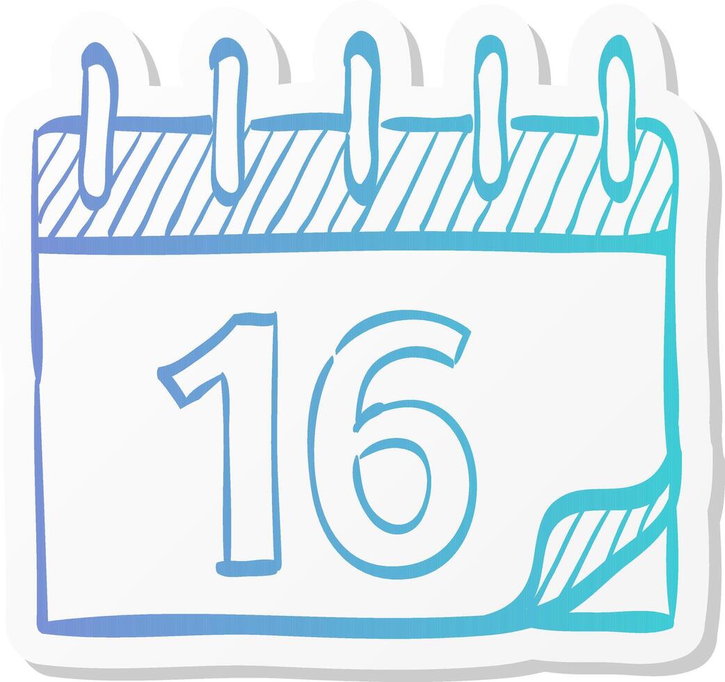 calendar icon in sticker color style events organizer reminder schedule vector