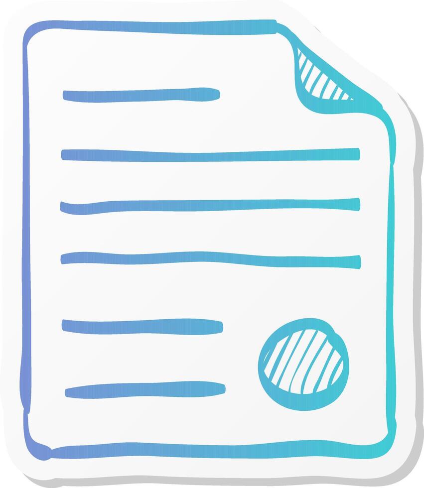 contract document icon in sticker color style agreement vector
