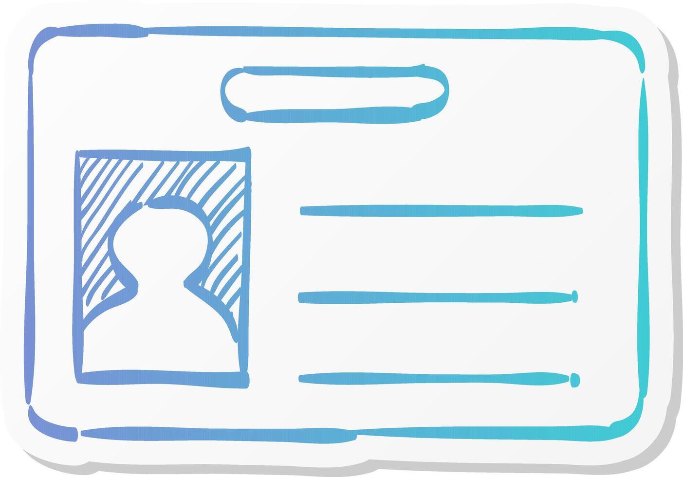 id card icon in sticker color style identity office vector