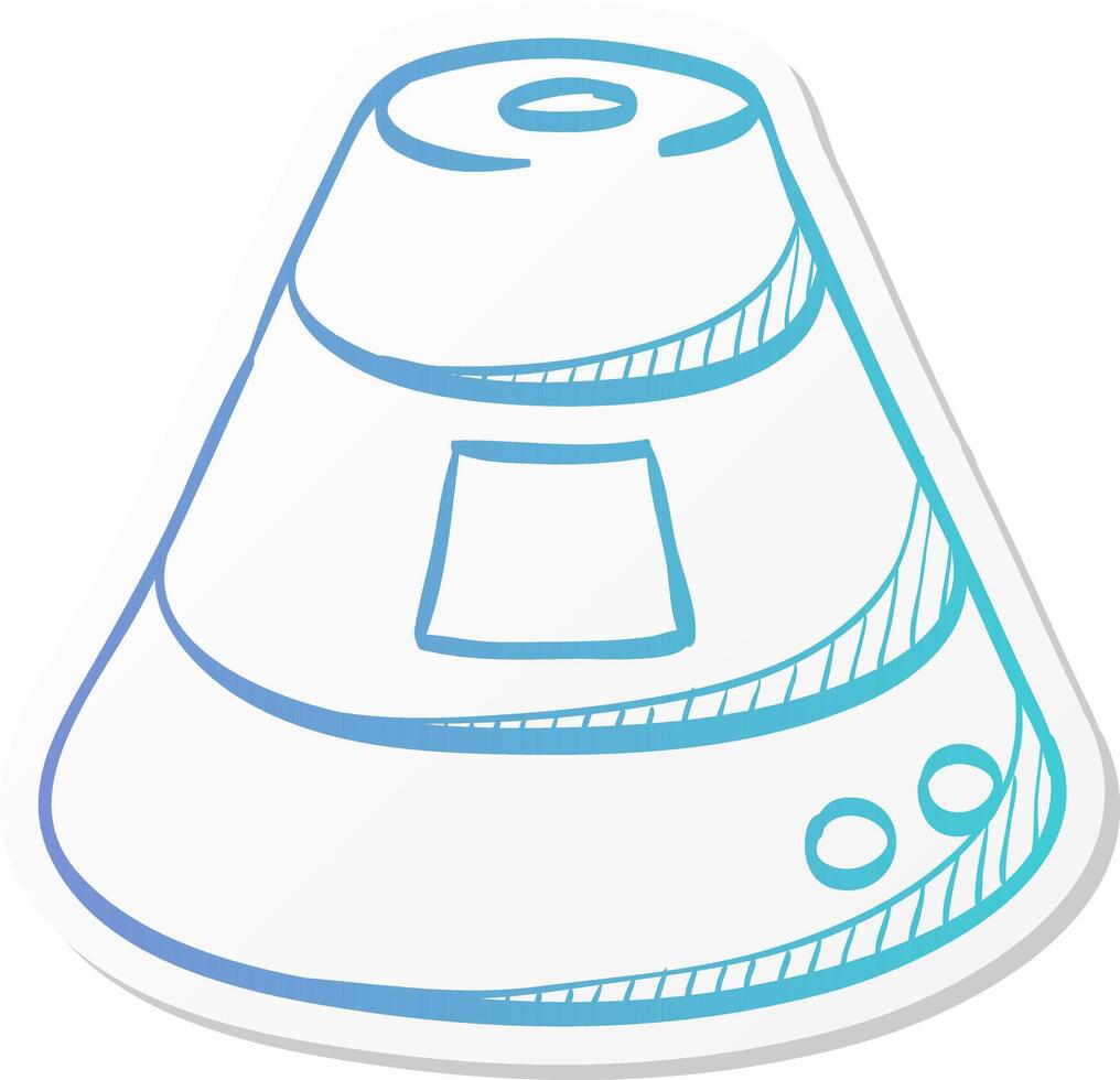 space capsule icon in sticker color style astronaut, space craft vector