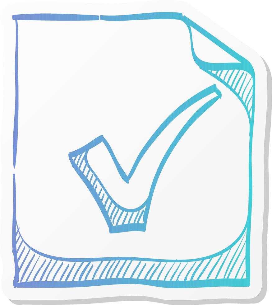 checkmark icon in sticker color style events organizer reminder schedule vector