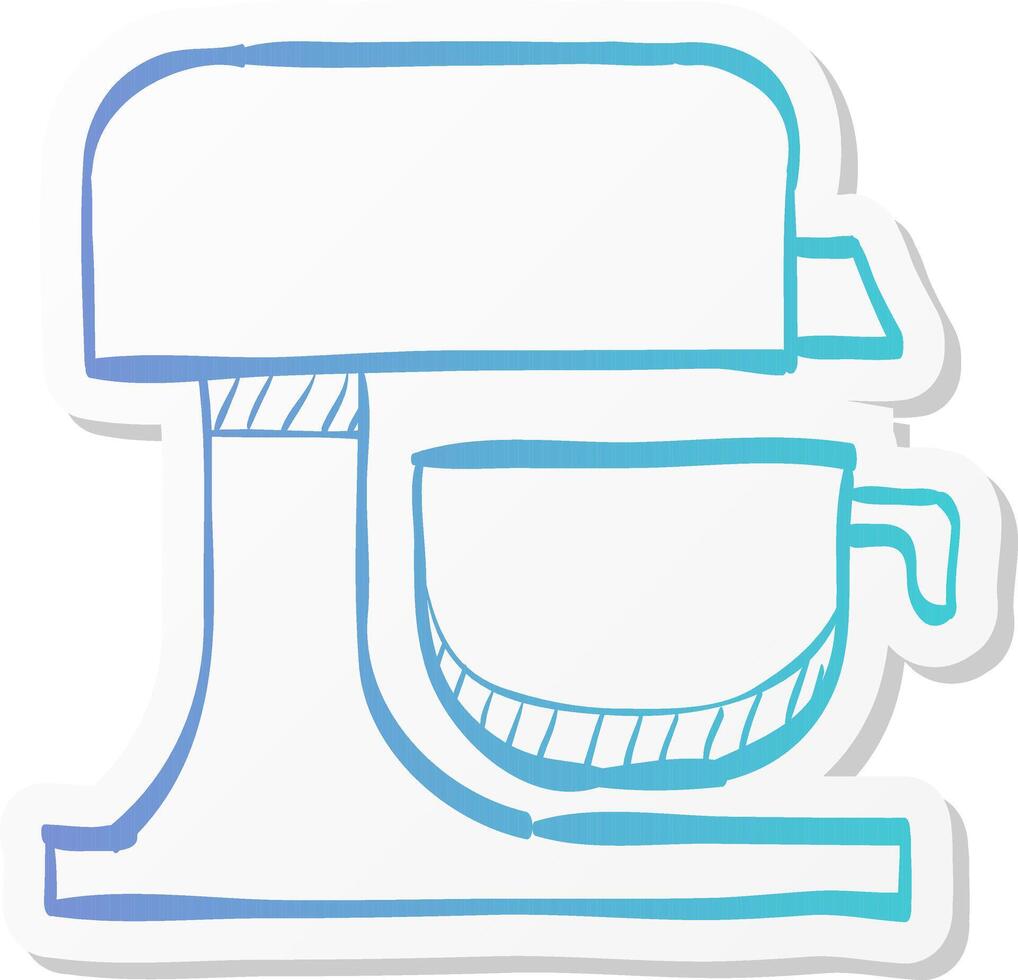mixer icon in sticker color style cooking baking food cake kitchenware utensil electric vector
