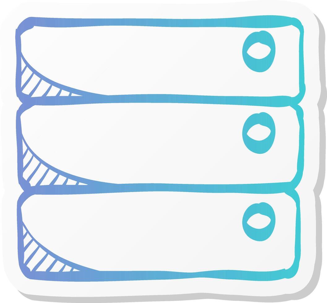 database icon in sticker color style hardisk, file server vector