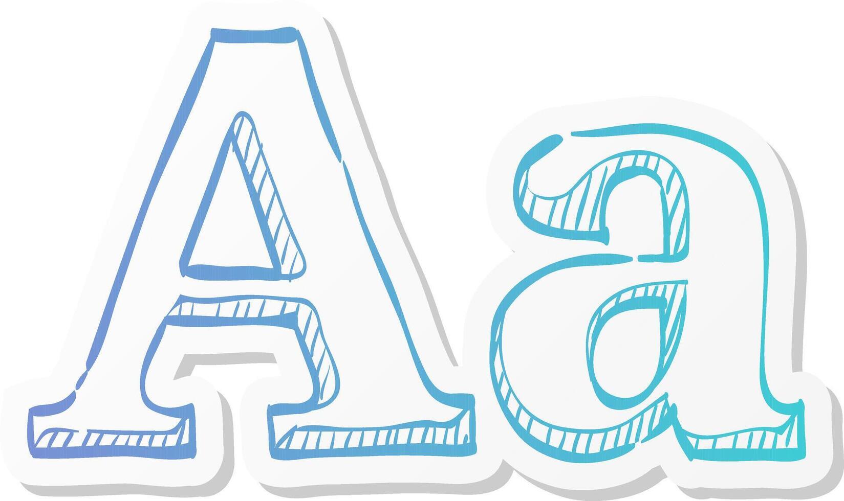 font icon in sticker color style letter graphic design printing publishing vector