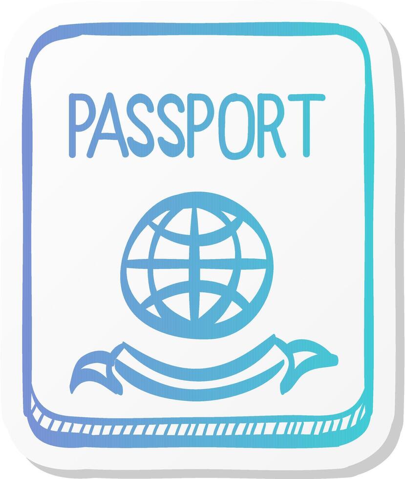 passport icon in sticker color style nationality identity people identify vector