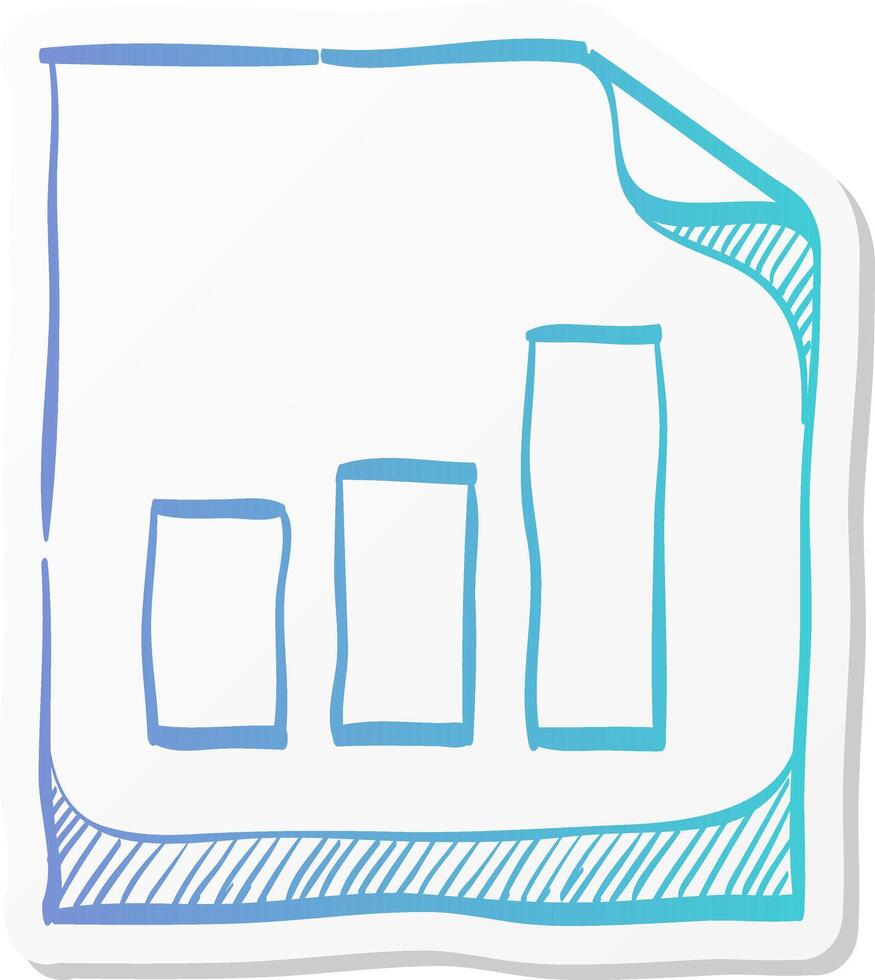 bar chart icon in sticker color style finance report banking growth vector