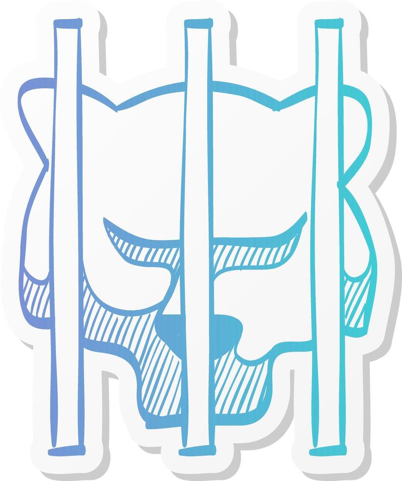 caged animal icon in sticker color style bear carnivore mammal zoo jungle hunter quarantine vector